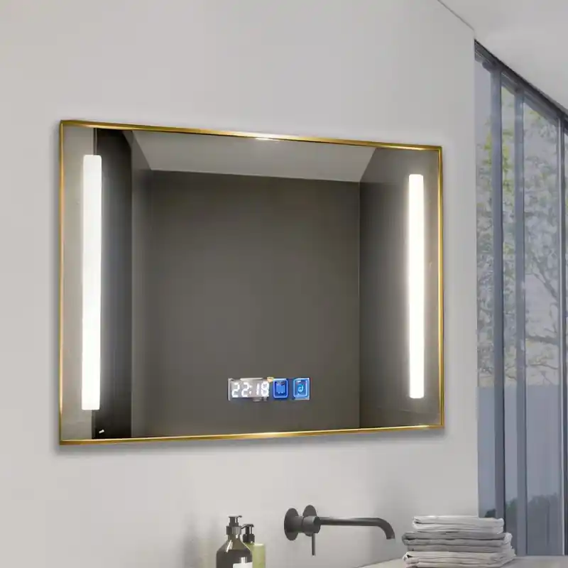 Miroir salle de bain led 12w cct antibuée rectangulaire 70x100cm