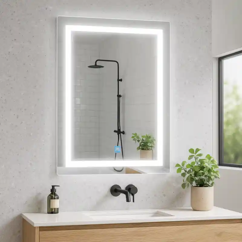Miroir salle de bain led 15w cct rectangulaire 50x70cm