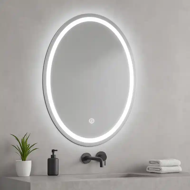 Miroir salle de bain led 15w cct ovale 50x70cm