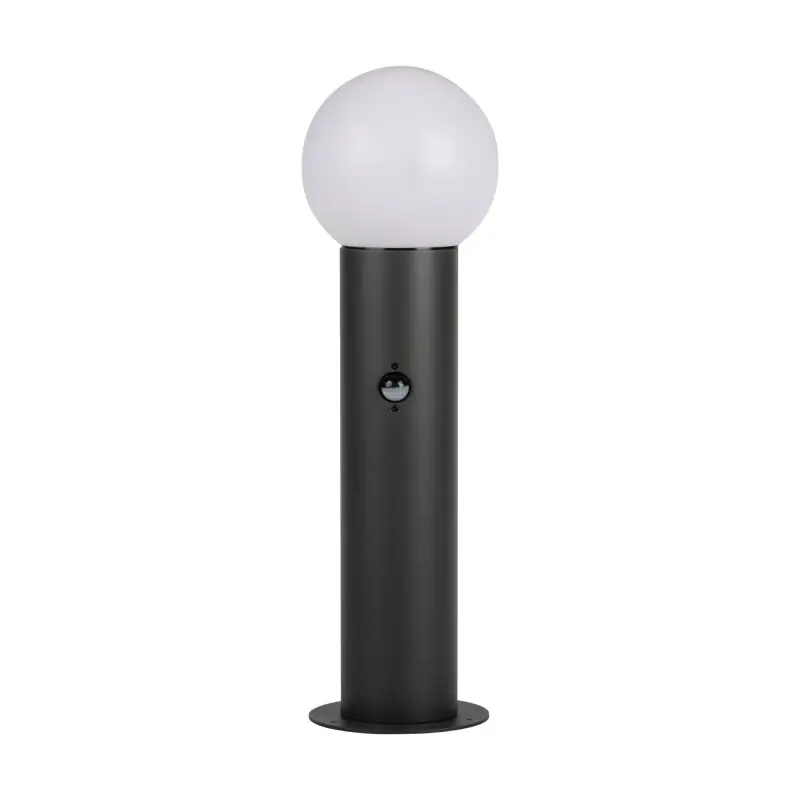 Borne potelet détecteur de mouvement 50cm boule gris anthracite STONO 15M culot e27