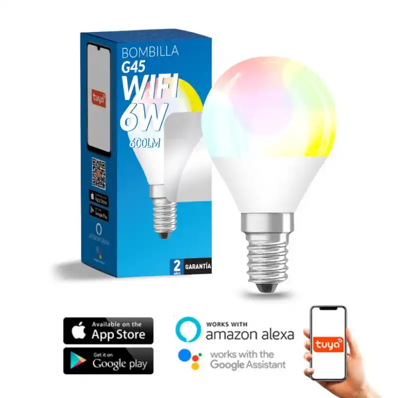 Ampoule Led wifi connecté-e14-6w-rgb+cct amazon alexa google