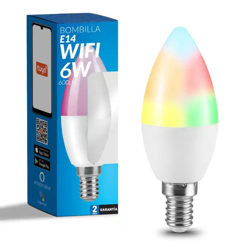 Ampoule Led wifi connecté-e14-6w-rgb+cct amazon alexa google