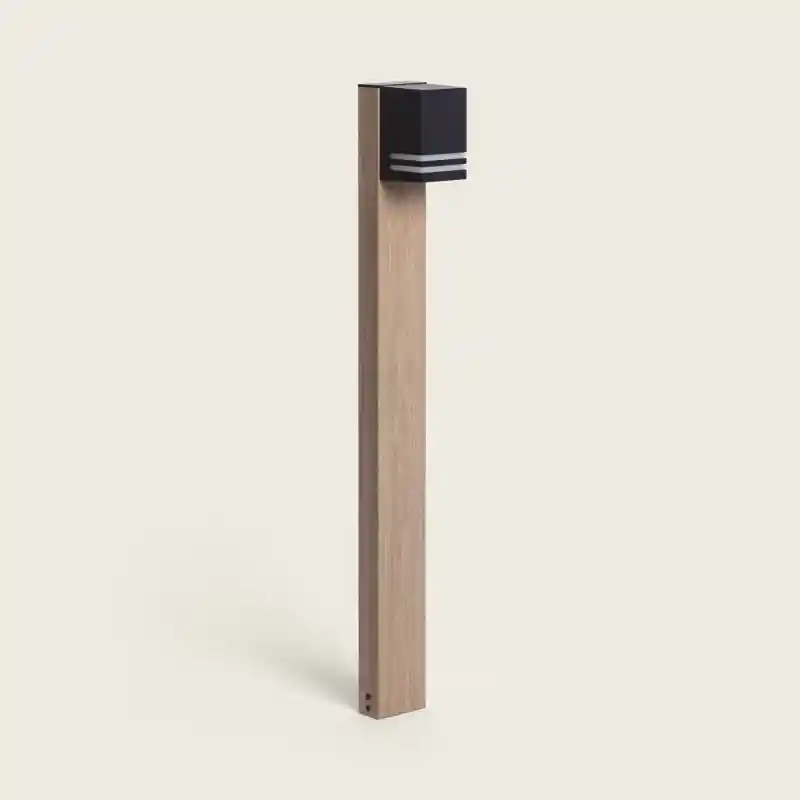 Borne potelet aluminium 80cm effet bois