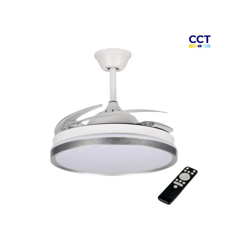 Plafonnier LED avec ventilateur PLAVE 107cm+CCT+télécommande