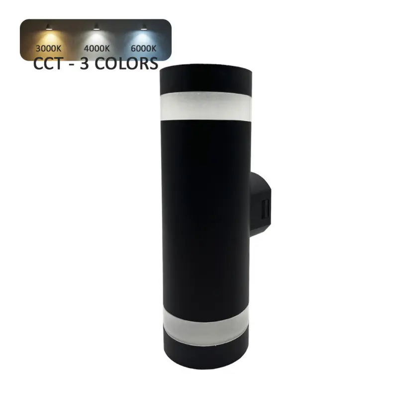 Applique murale led 18w cct extérieure noire ip65