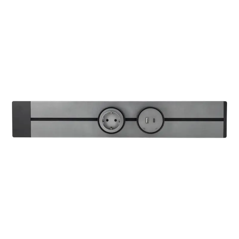 Multiprise Murale sur Rail 100cm 32A, modulaire et Extra Plate,pour Cuisine, Salon, îlot Central et Bureau