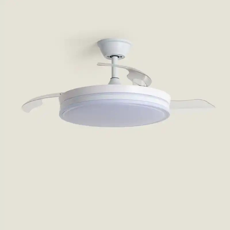 Plafonnier ventilateur led cct pales rétractables diamètre 100cm