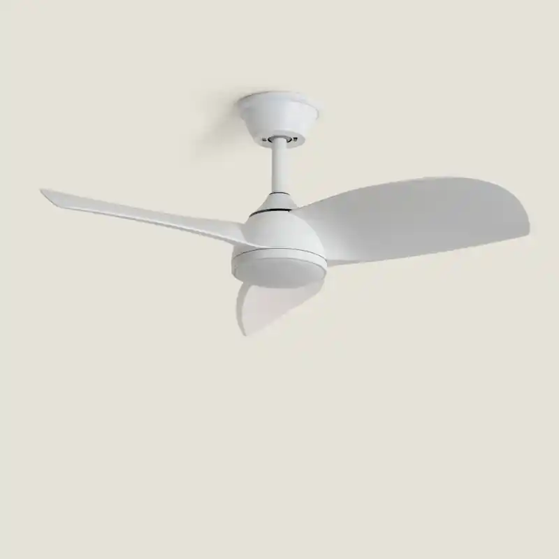 Ventilateur de plafond led cct 3 pales blanches diamètre 90cm