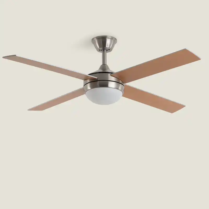 Ventilateur de plafond led cct 4 pales métal et bois diamètre 132cm