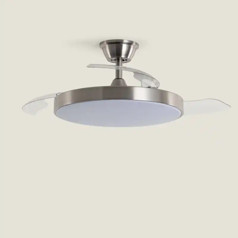 Plafonnier ventilateur led 30w cct pales retractables diamètre 100cm