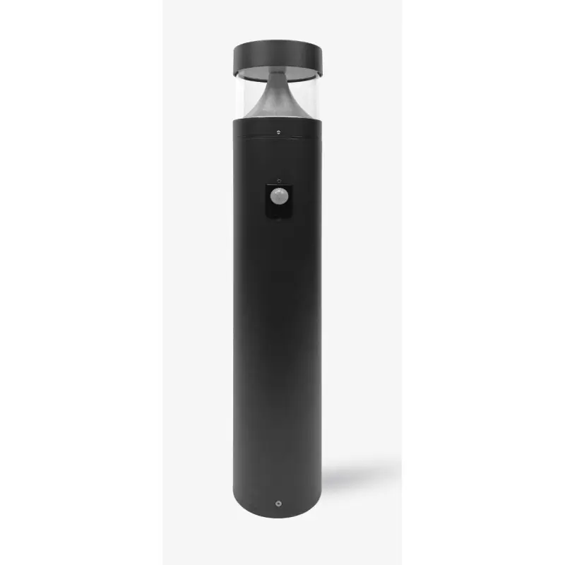 Borne extérieure dtecteur de mouvement 11w led obus gris anthracite ip65-65cm-220v-730lm