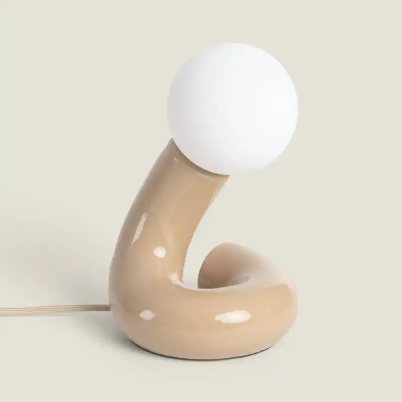 Lampe a poser céramique beige moderne culot g9-220v