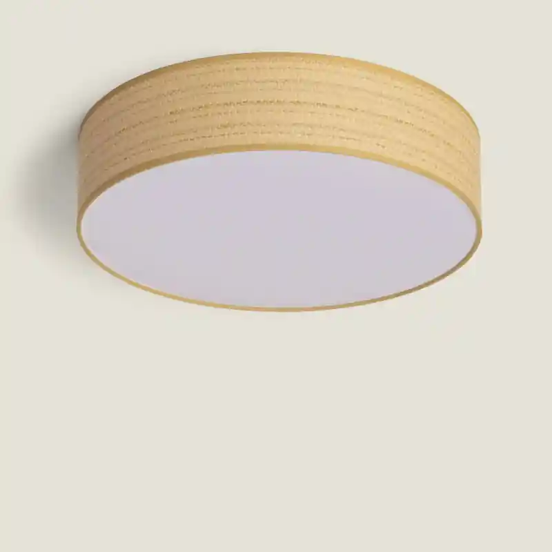 Plafonnier applique rond 50cm coton raphia triple ampoules e27