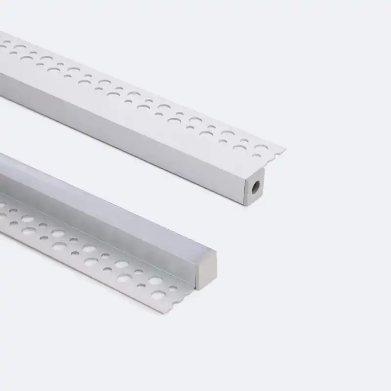 Profilé Aluminium ruban led 8mm 2m intégration placoplatre avec diffuseur