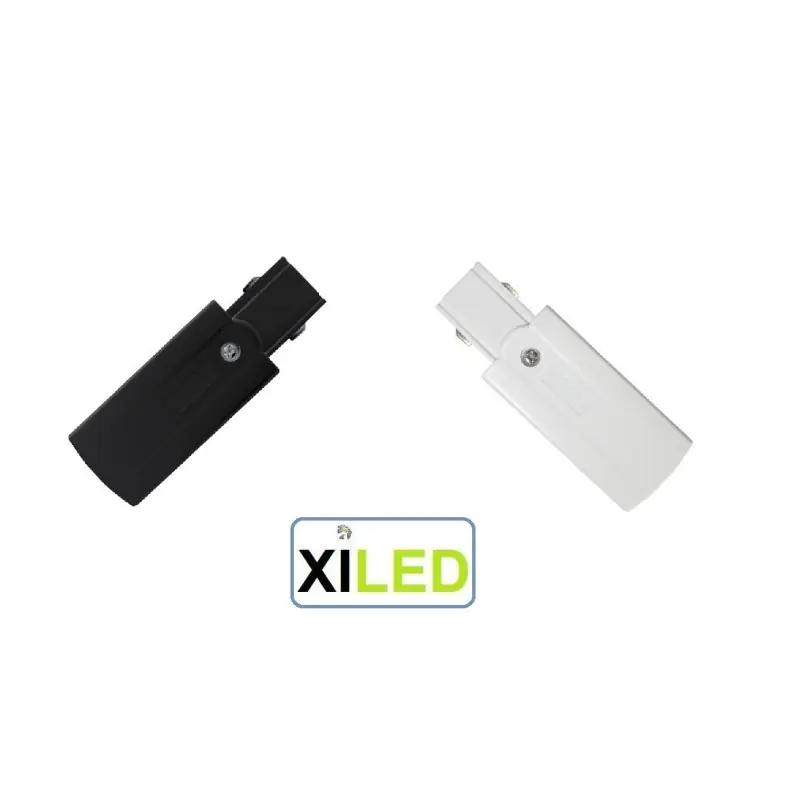 xiled-CONNECTEUR ALIMENTATION POUR RAIL 3 ALLUMAGES blanc ou noir
