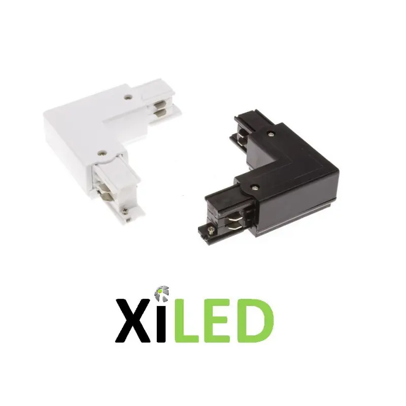 xiled-accessoire coude angle 90° pour rail 3 allumages 220v blanc ou noir