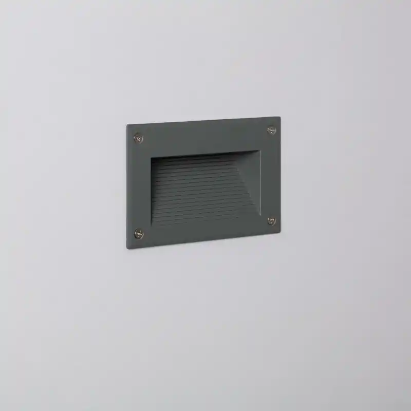 Spot de balisage à 3w LED d‘escalier mur encastrable rectangle gris