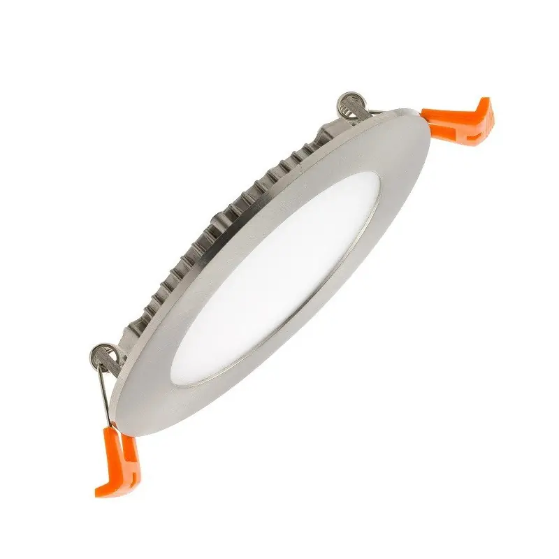 Spot Encastrable led gris rond inox brossé 6w-400lm extra plat 105mm