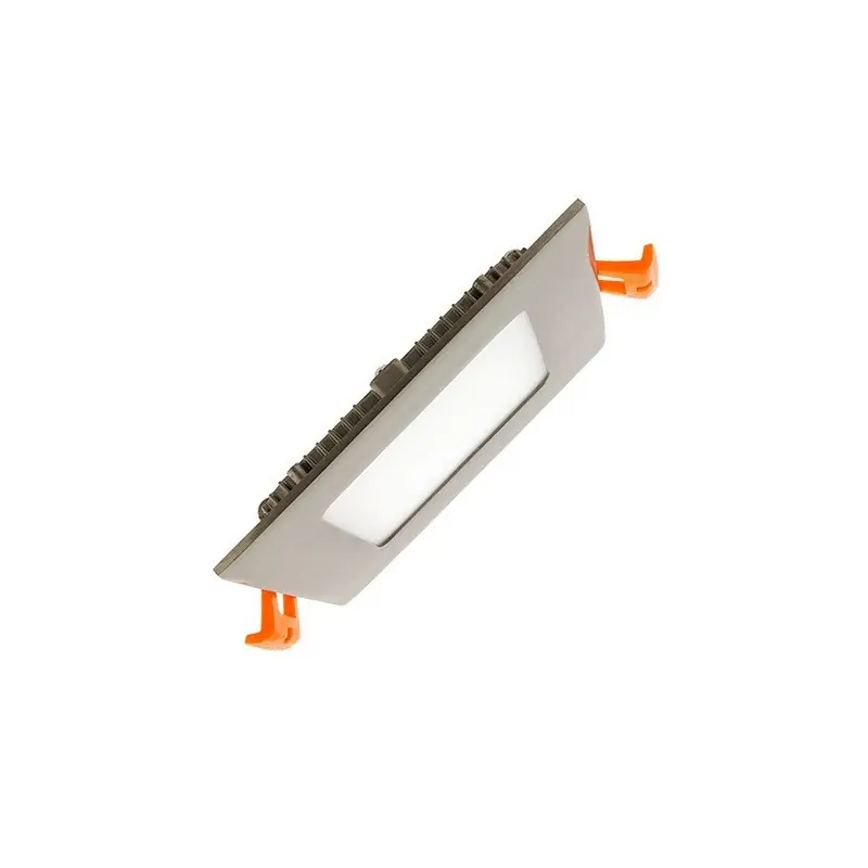 extra plat downlight dalle 6w led encastrable carré inox gris 400 lumens