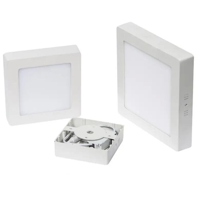 Applique plafonnier led carre 6w installation en saillie blanc