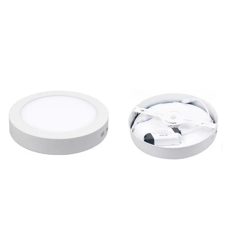 plafonnier rond 18w led installation en saillie blanc