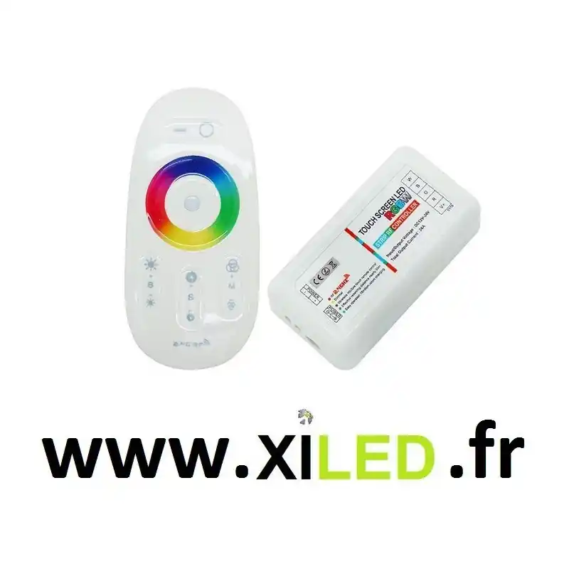Contrôleur radio rgbw 12-24v+telecommande 4 zones rf 30m