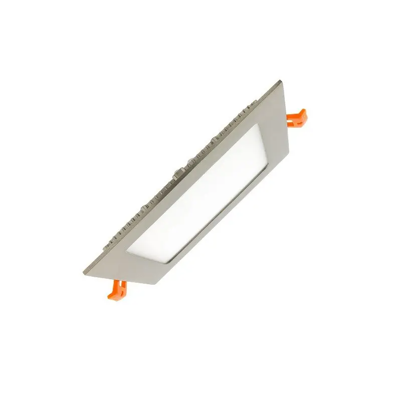extra plat downlight dalle encastrable carré inox gris 12w-1000 lumens