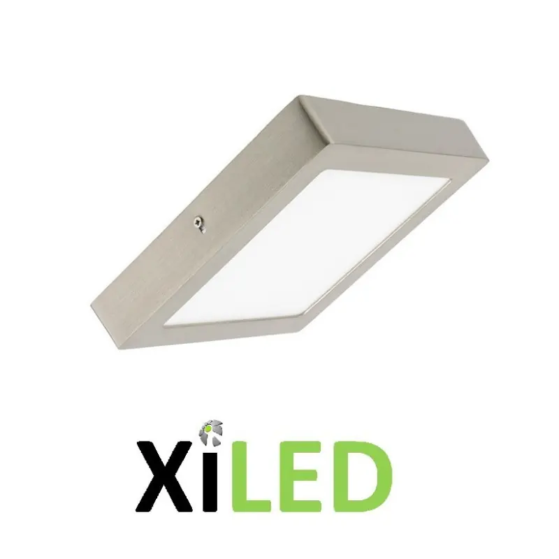 plafonnier carre applique 18w led installation en saillie inox