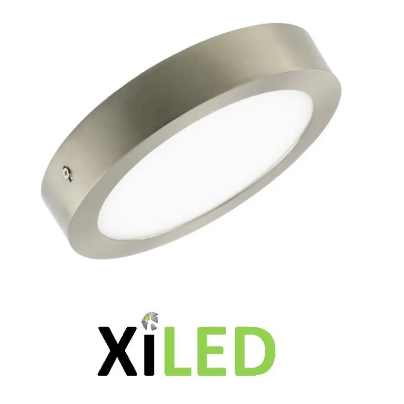 plafonnier rond applique 18w led installation en saillie inox
