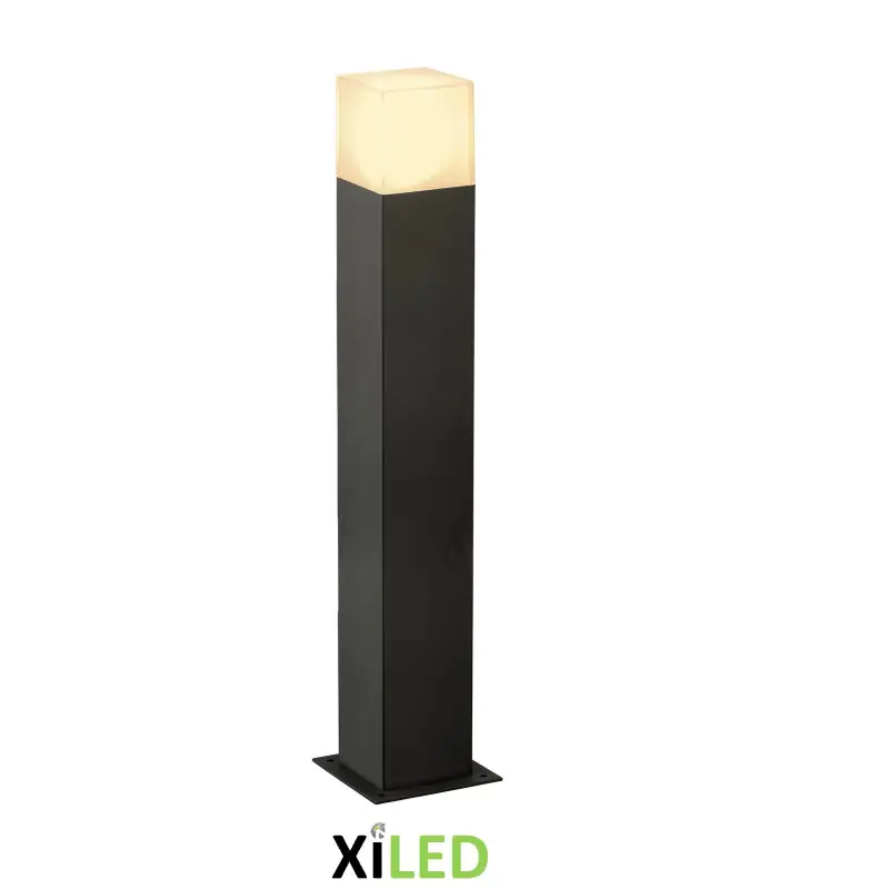 borne de jardin noire 74cm culot e27 ip54 220v
