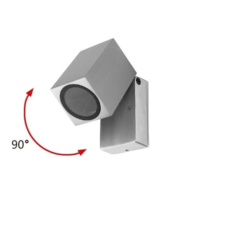 Applique murale orientable gris aluminium spot gu10 étanche ip54
