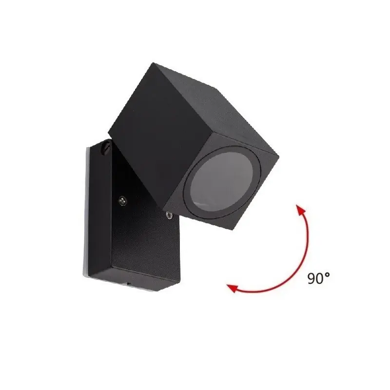 Applique murale orientable noire spot gu10 étanche ip54