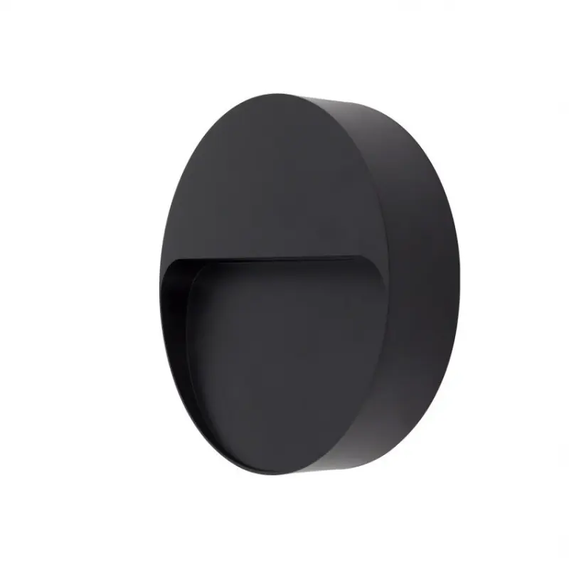 Applique balisage extérieur led mural rond noir-500 lumens étanche ip65