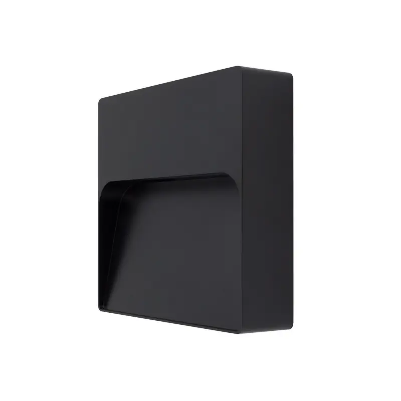 Applique balisage exterieur led mural carre noir-500 lumens etanche ip65