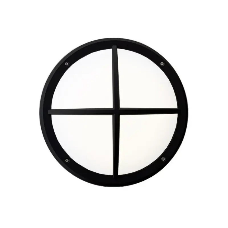 applique plafonnier rond noir balisage exterieur led mural-1150 lumens etanche ip65
