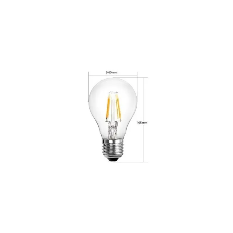 Ampoule led filament culot e27 verre clair-forme standard halogène 60w-550 lumens-variable