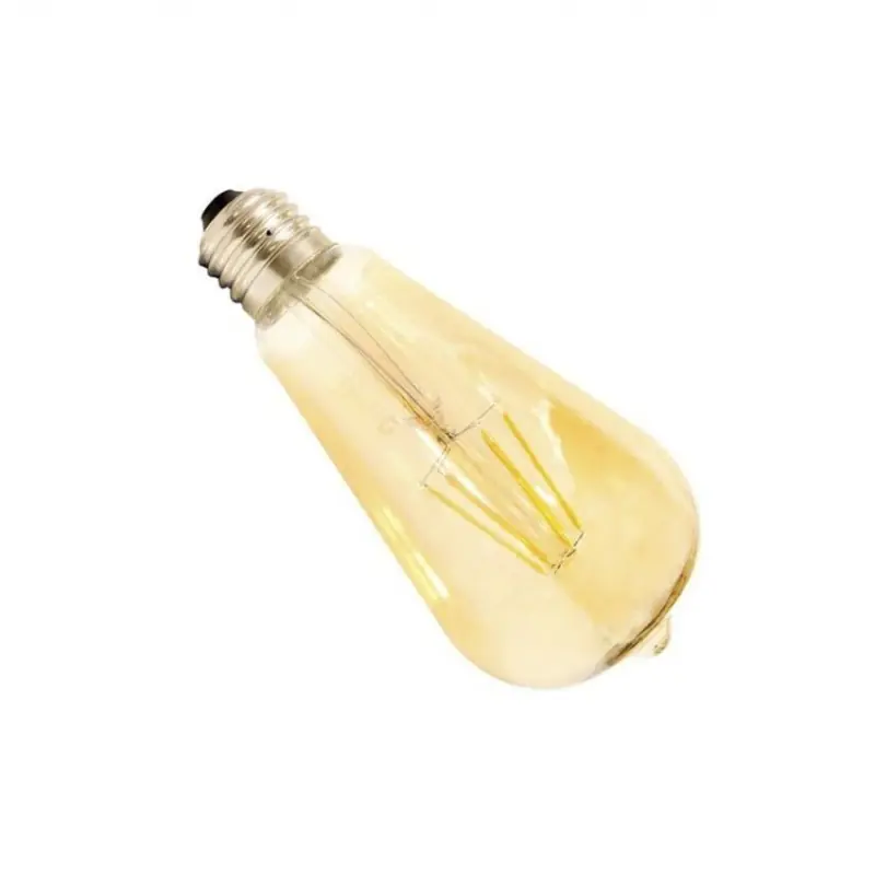Ampoule led filament st64 culot e27 verre doré-edison-600 lumens