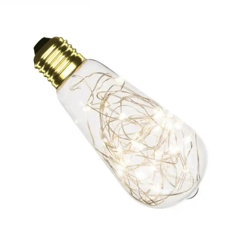 ampoule led filament culot e27 verre clair guirlande fetes 2200k