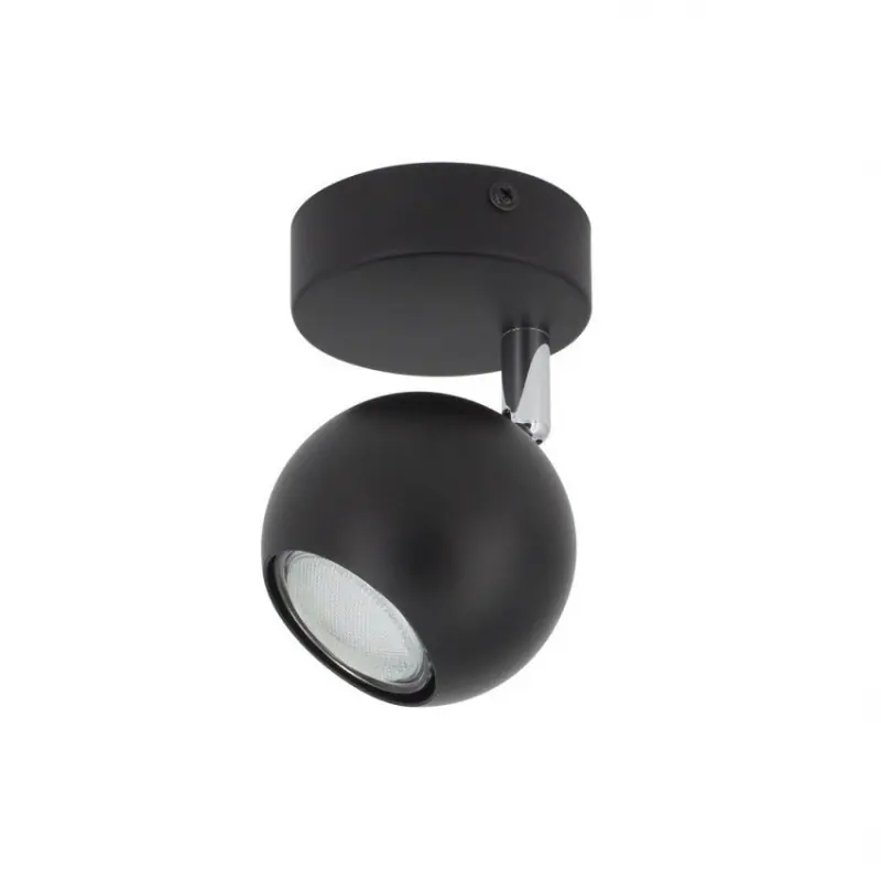Applique éclairage mural ou de plafond spot patère orientable boule noir-culot gu10