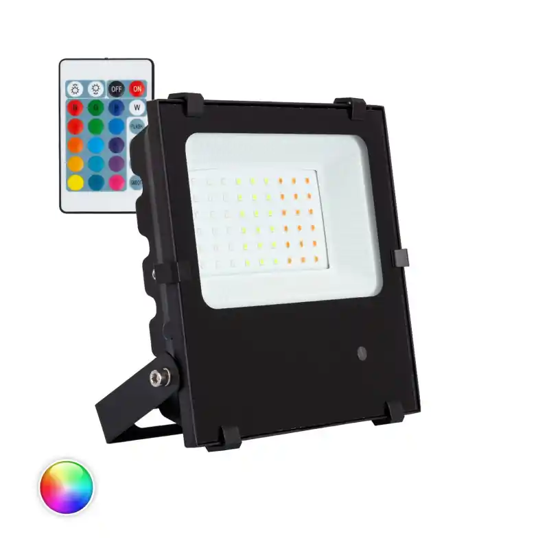 Projecteur 30w-rgb-couleurs-noir ip65 rocaille jardin