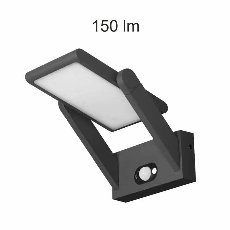 applique solaire noire detecteur de mouvement 150 lumens blanc neutre 4000k