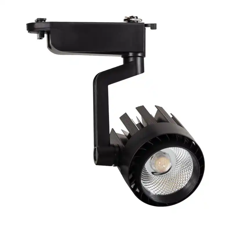 xiled-projecteur led 30w noir-36°-cri 80-2400lm-3000k-4000k-6000k-sur rail 1 allumages aluminium monophasé boutiques commerces