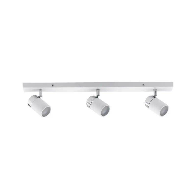 Spots à patère Zyli IP44 Max. 3x10W GU10 Blanc/chrome 230V métal