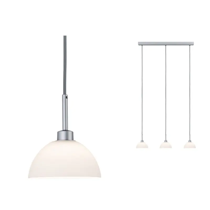 Susp Parana max.3x40W GU10 Blanc/Chrome mat 230V Verre/Métal
