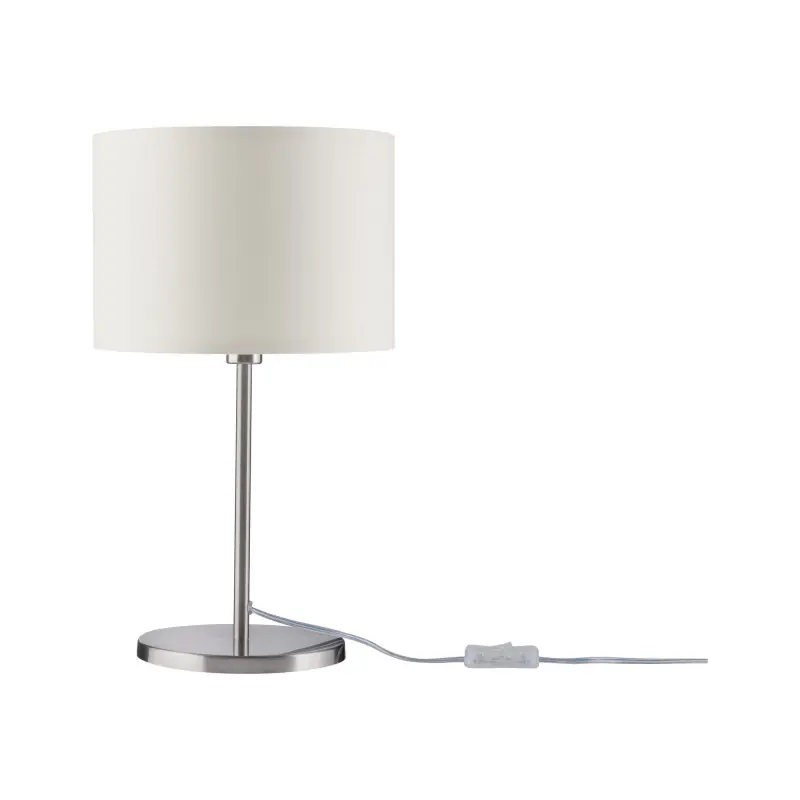 Lampe à poser Tessa max 1x40W E14 Crème Acier brossé 230 V, métal/tissu
