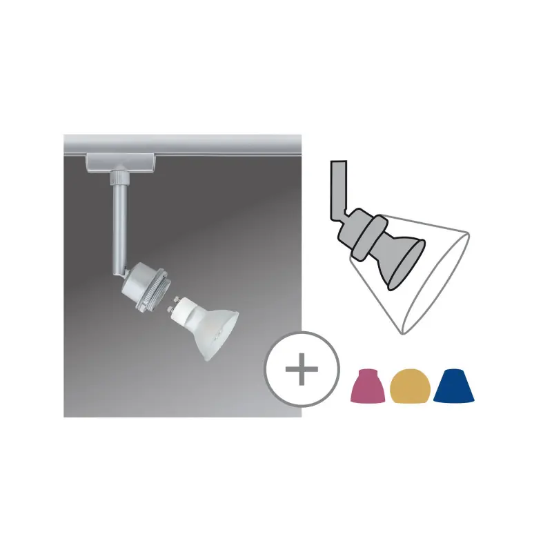 Spot LED DecoSystems Urail 1x3,5W GZ10 230V chrome mat métal