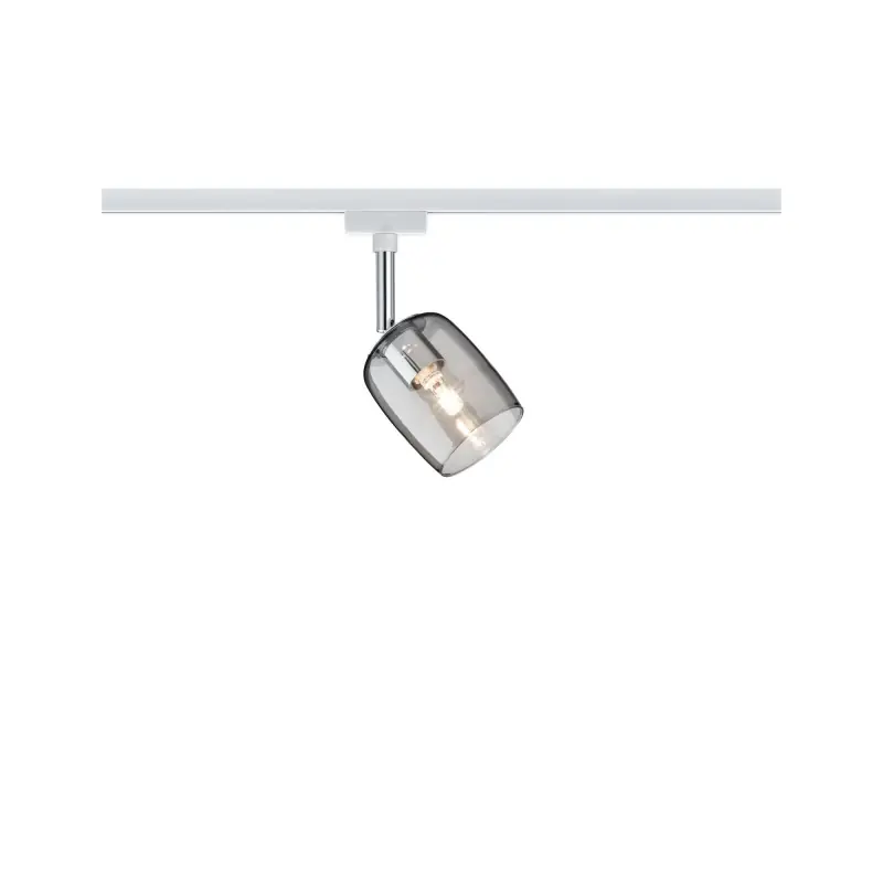 Spot Système URail Blossom max 1x10W G9 Blanc/Gris transparent 230V Métal/Verre