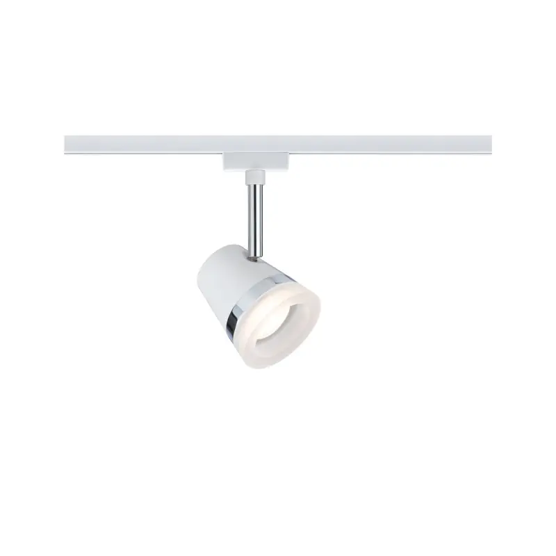 Spot Système URail Cone Max. 1x10W GU10 Blanc/chrome 230V Met/Syn
