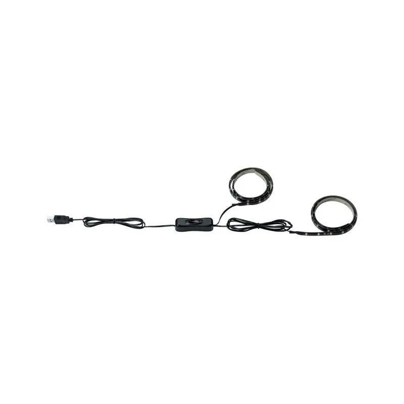 Function USB-Stripe 2x50 cm Blanc chaud 2W 5V Noir Métal/plastique
