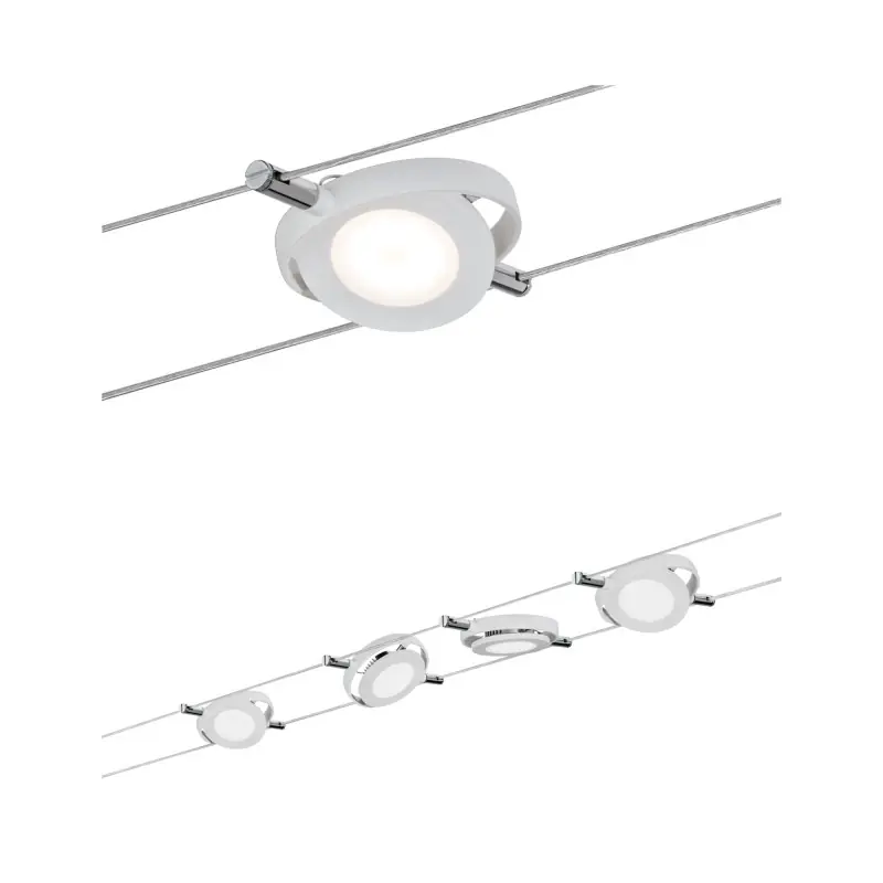 Kit câble DC LED kit RoundMac 4x4W blanc mat 230V/12V DC 30VA métal